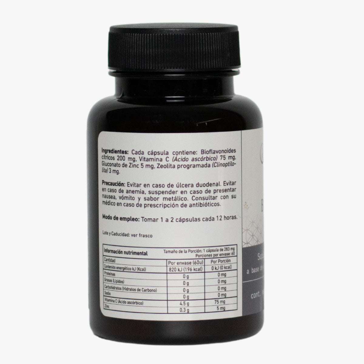 Cápsulas Biozinc-C | Fórmula elaborada con Zinc, Bioflavonoides y Vitamina C